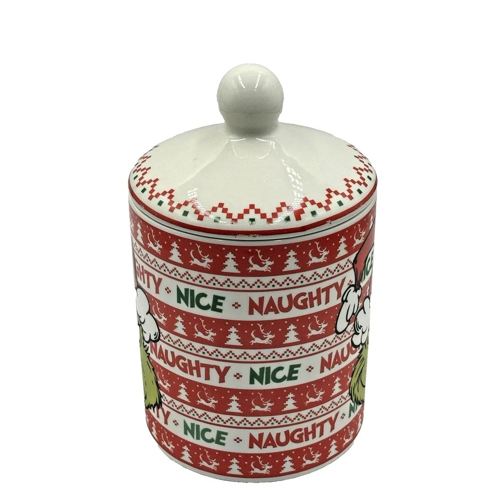 The Grinch Christmas Cookie Jar Zrike Brands Naughty Nice Ceramic Canister 2025